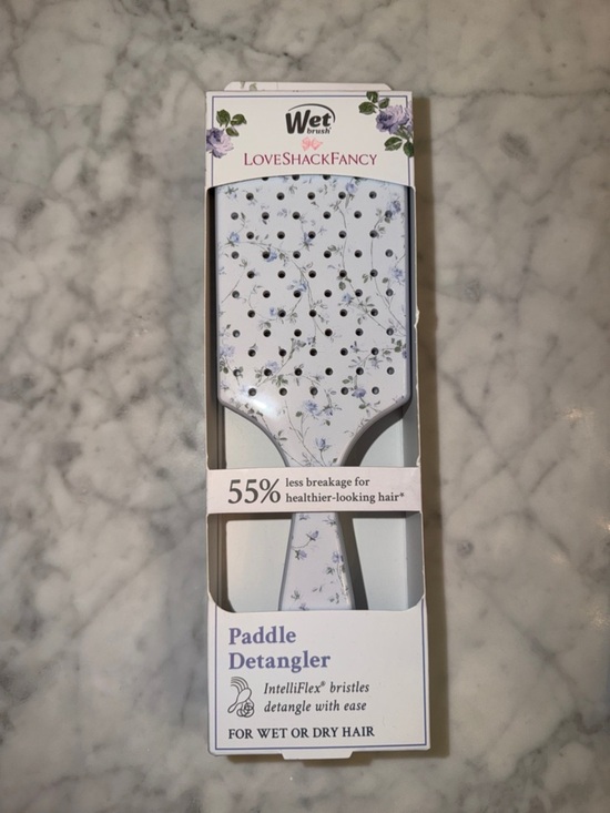 NWT LoveShackFancy x Goody Light Blue Floral Paddle Detangler & Accessory Bundle